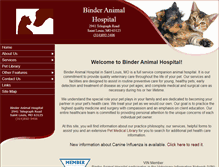 Tablet Screenshot of binderanimalhospital.com